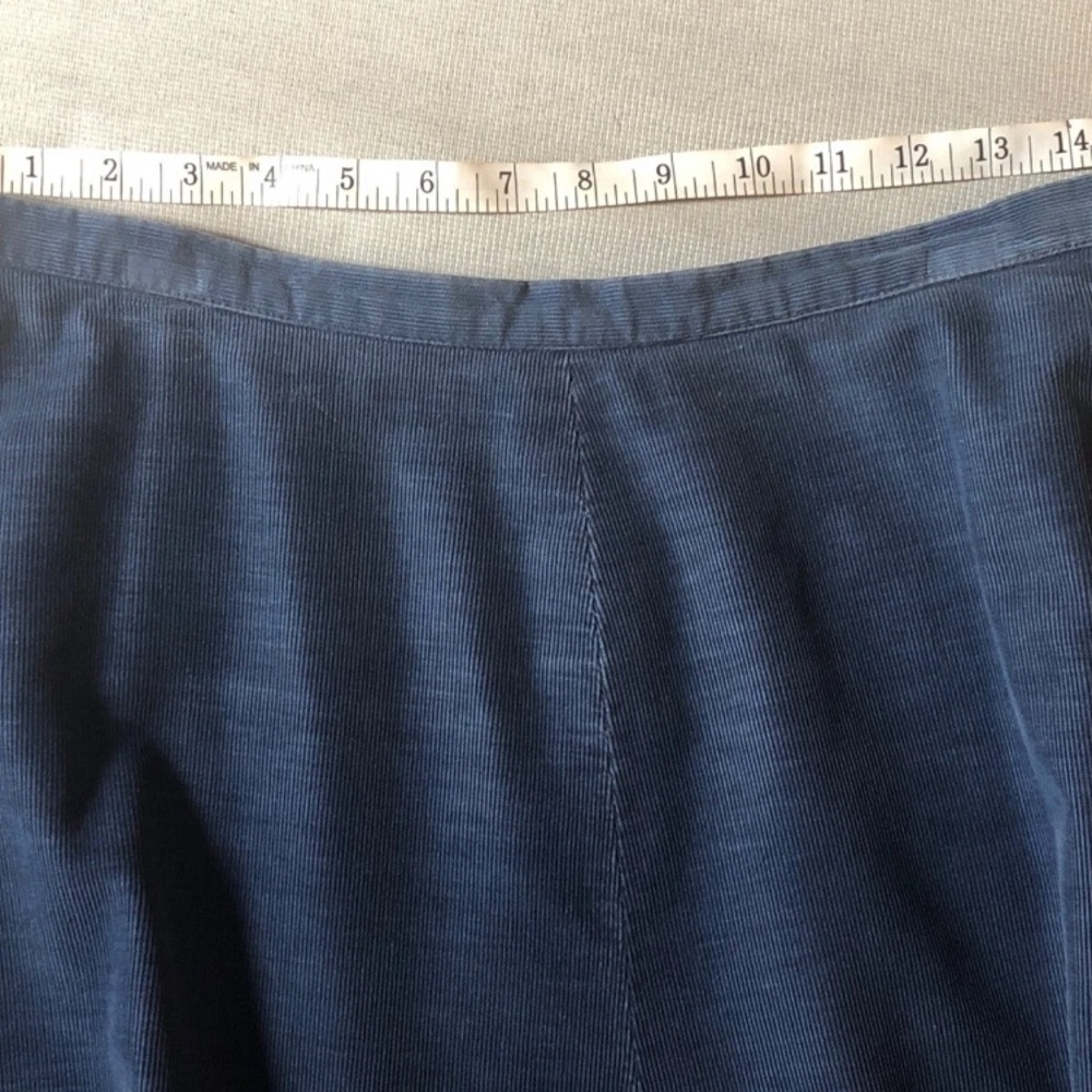 Handmade Blue Lightweight Corduroy Midi Skirt 30” Waist